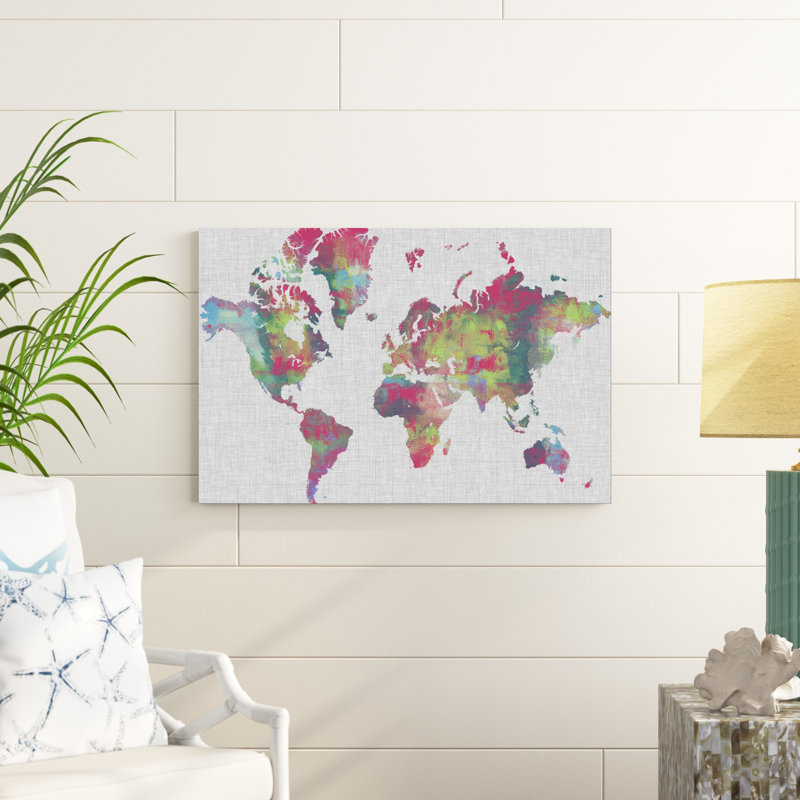 Impasto carte du monde, H 24 po x l 36 po x P 1,25 po