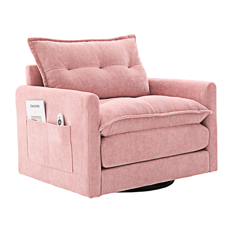 Fauteuil demi-tonneau pivotant, Rose
