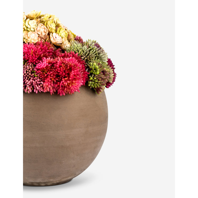 Elias Sedum Arrangement, Red/Beige/Green