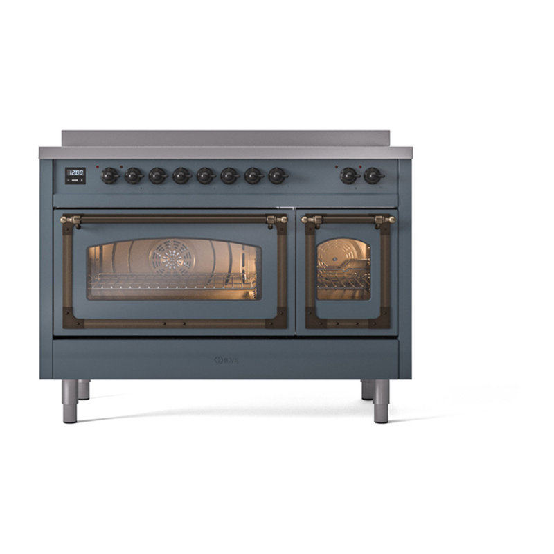 ILVE Nostalgie II Noblesse 48 in Induction Range, Blue Gray/Burnished