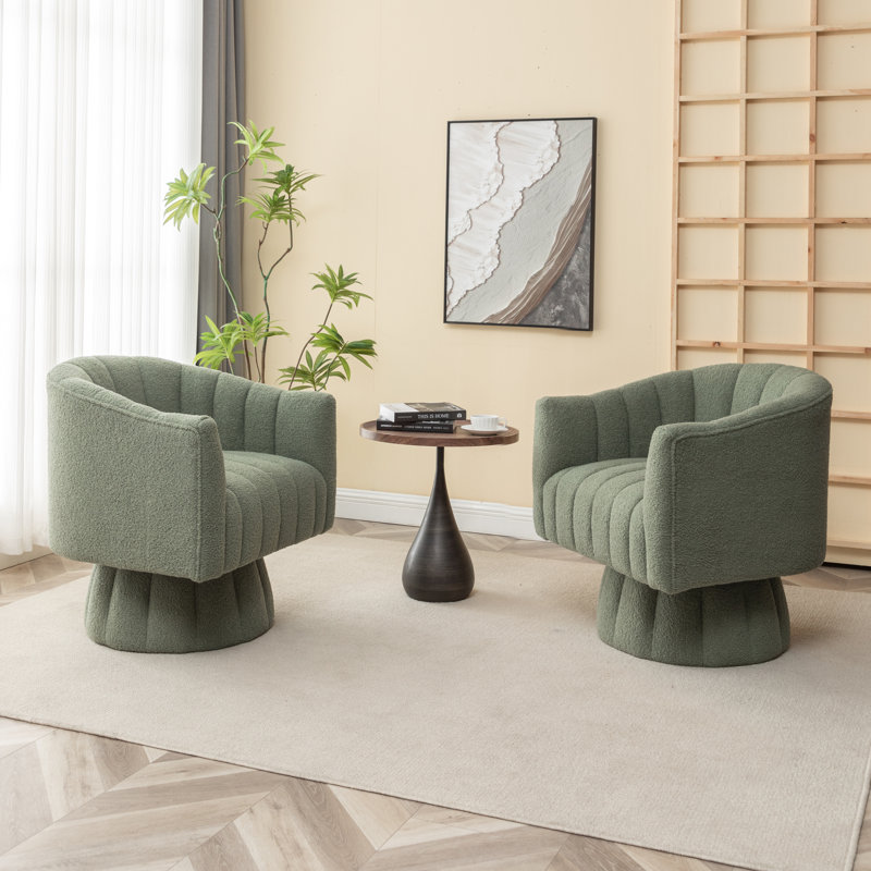 Aila Upholstered Armchair, Green 100% Polyester