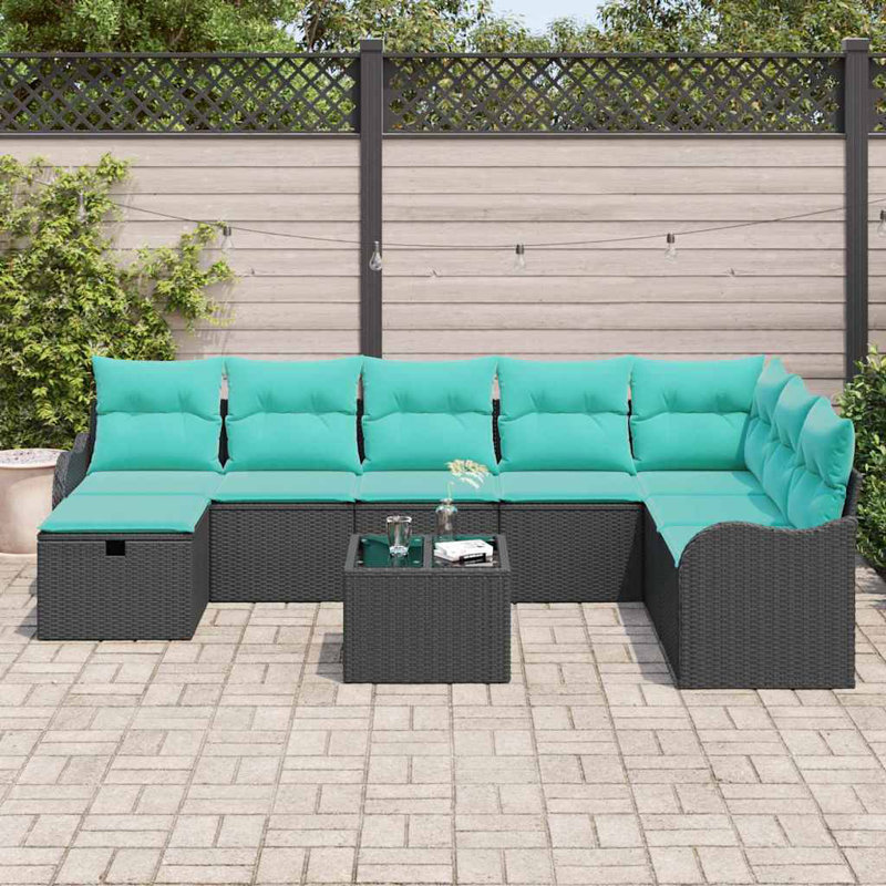Ensemble de canapé de jardin avec coussin 9 pièces vidaXL