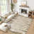 Abstract Machine Washable Rug with Rubber Backing for Living Room Modern Non-Slip Dining Room Rug Easy-Cleaning Floor Carpet for Bedroom Office-935098309