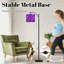 Lampe sur pied à arc avec abat-jour réglable cristal ultra violet diamant améthyste lampe sur pied foncée brillante magique 3 températures de couleur à haut gradateur avec interrupteur au pied pour la chambre à coucher