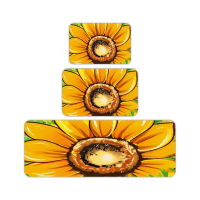 Ensemble de 3 tapis de cuisine tournesol