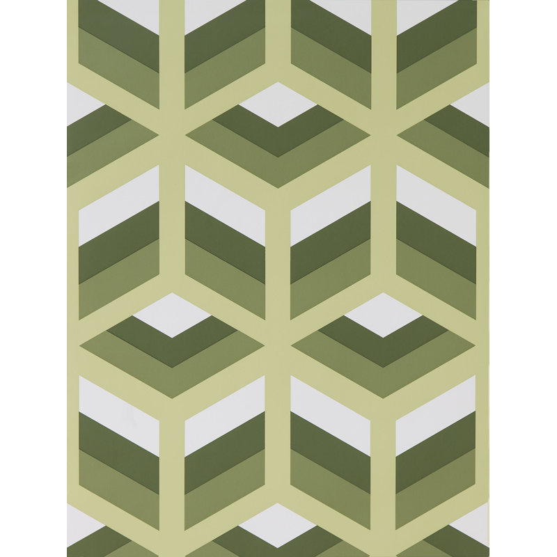 Lorenzo Castillo Hispania Xabi Geometric Wallpaper Roll, Verde