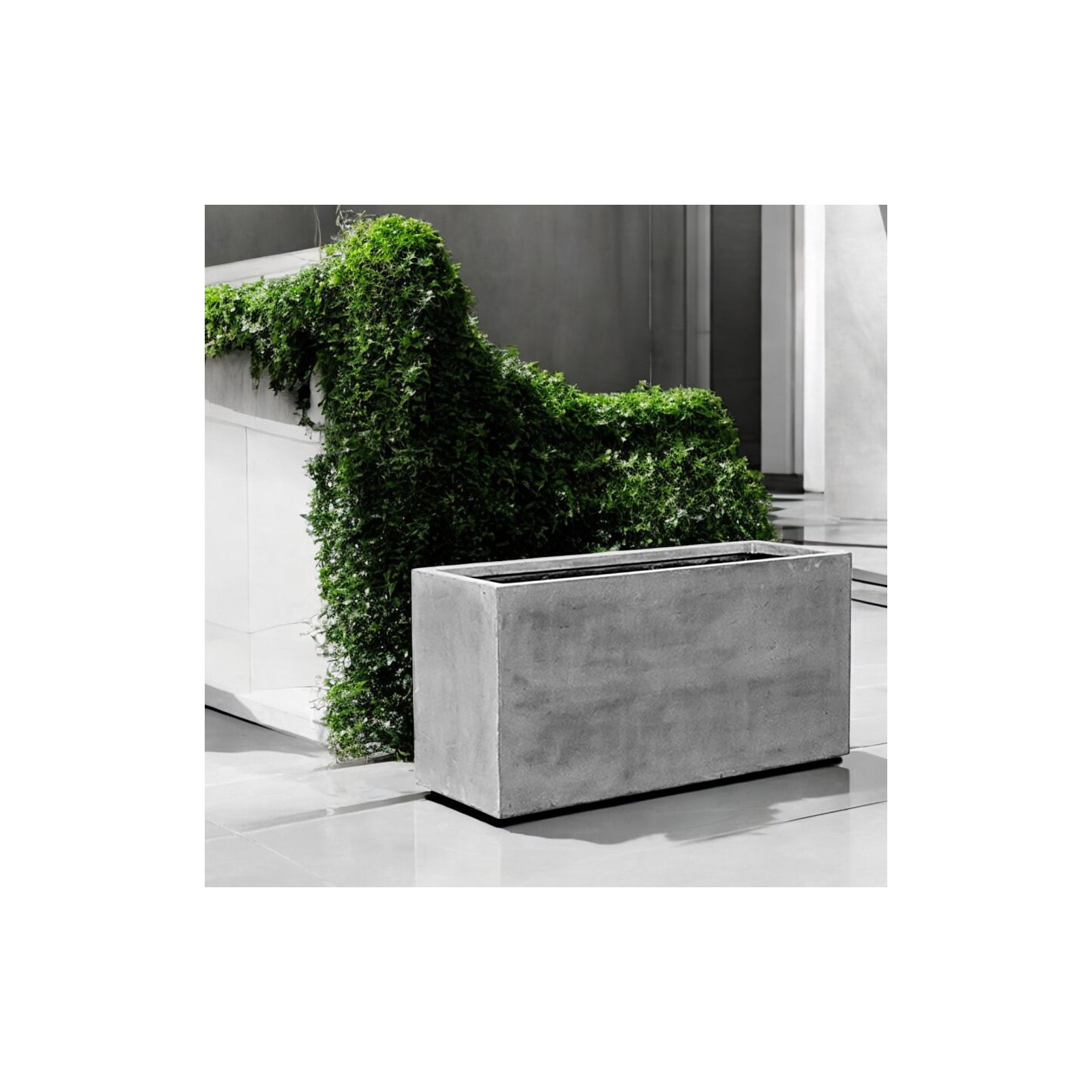 Connoisseur Handmade Planter Box, Gray, 24" H x 47" W x 18" D