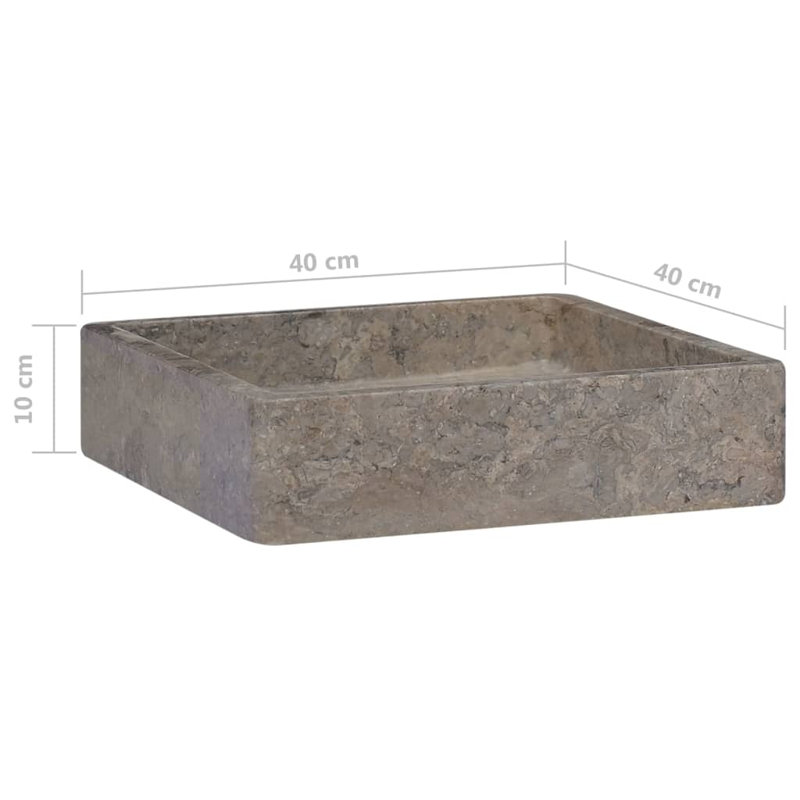 VidaXL Sink 15.7"x15.7"x3.9" Marble, Gray