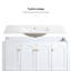 Ensemble de meuble-lavabo 48 po avec lavabo en céramique, armoire de rangement abondante, 4 portes à fermeture en douceur et 2 tiroirs-115922370