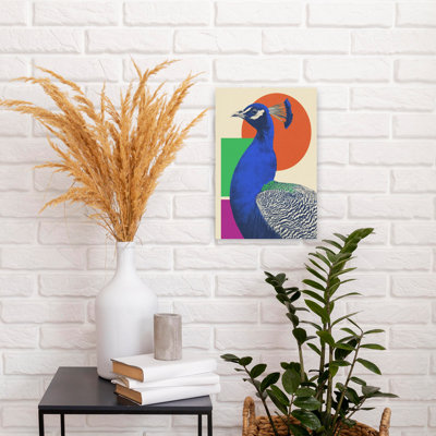 «Vibrant Peacock Profile», oiseau coloré abstrait, faune tropicale, art mural