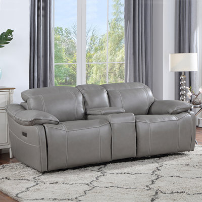 Aryaz Upholstered 81'' Power Reclining Loveseat