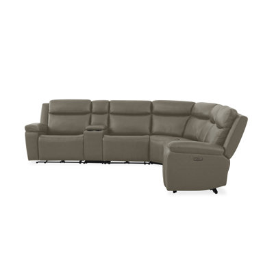 Canapé modulaire Charles en cuir fumé