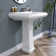 Ogonbrick 26'' Vitreous China Rectangular Bathroom Pedestal Sink with Overflow in White