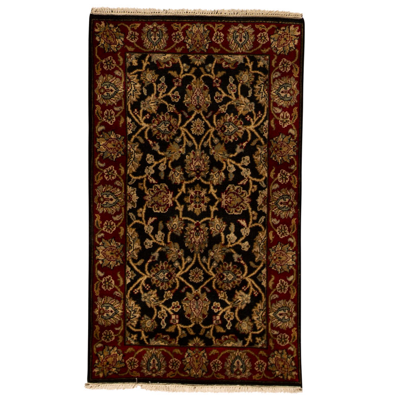 Tapis gris et vert clair noué à la main de haute qualité