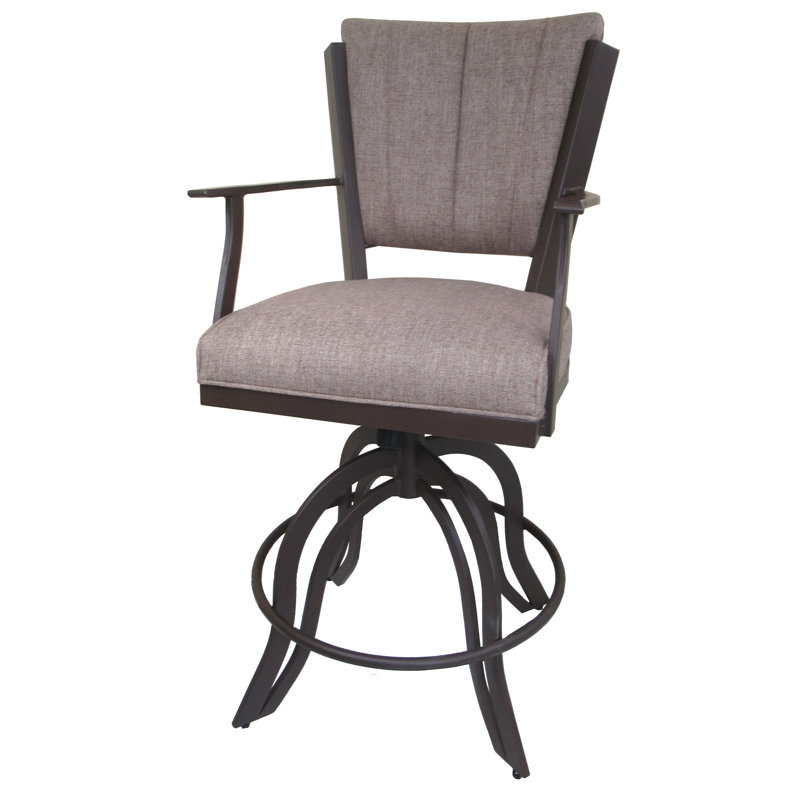 Tabourets de comptoir en métal Custom, Beige bassin, Brun, Tabouret de bar (siège d'une hauteur de 30 po)
