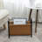 Freestanding Modern Caramel Leatherette Magazine Rack
