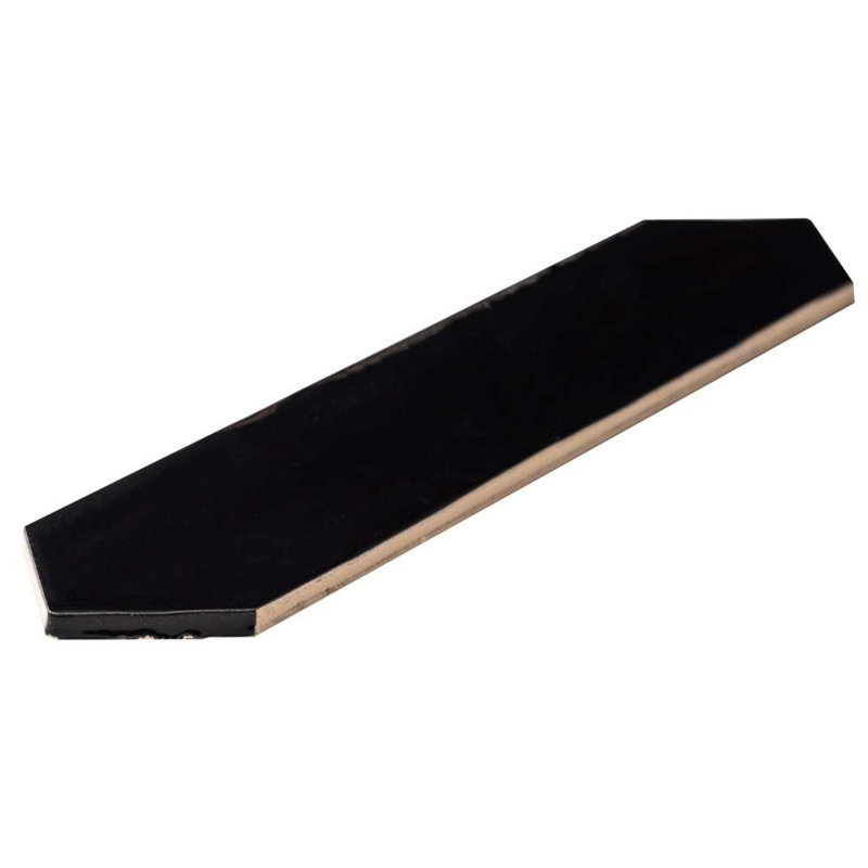 Tribeca-Talavera Picket 2.6"x13" Handmade Ceramic Tile Trim, Black