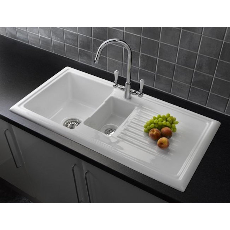 Évier en céramique avec égouttoir Rl301Cw