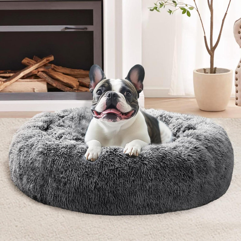 Lit pour chien Donut, lit pour chien Comfort Comfort, Gris foncé