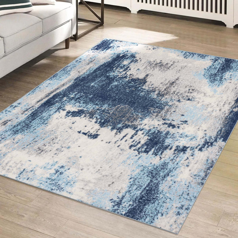 Tapis intérieur / extérieur bleu Kingsbury, Rectangle 9 pi x 12 pi