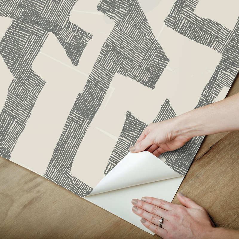 Papier peint tribal moderne, 20 pi x 27 pi, gris