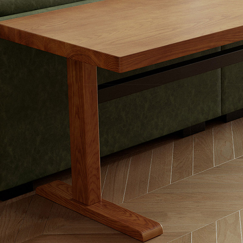 Bureau rectangulaire en bois massif noyer clair, H 29,53 po x l 62,99 po x P 23,62 po