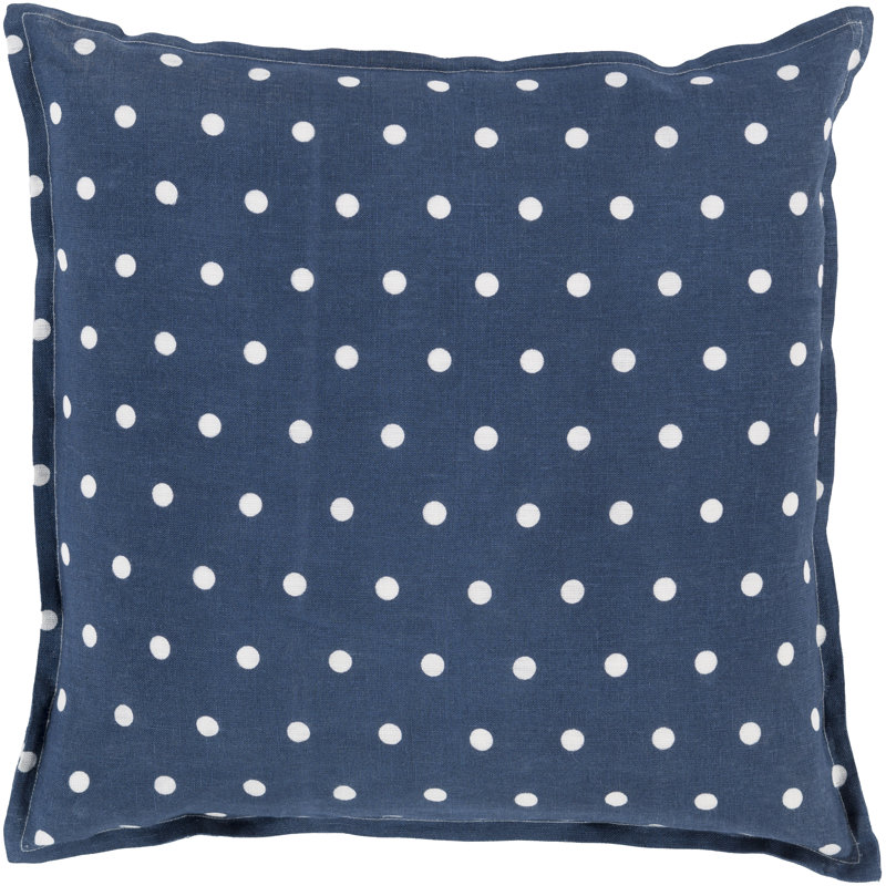 Polka Dots Throw Pillow, 22" H x 22" W x 4" D, Navy