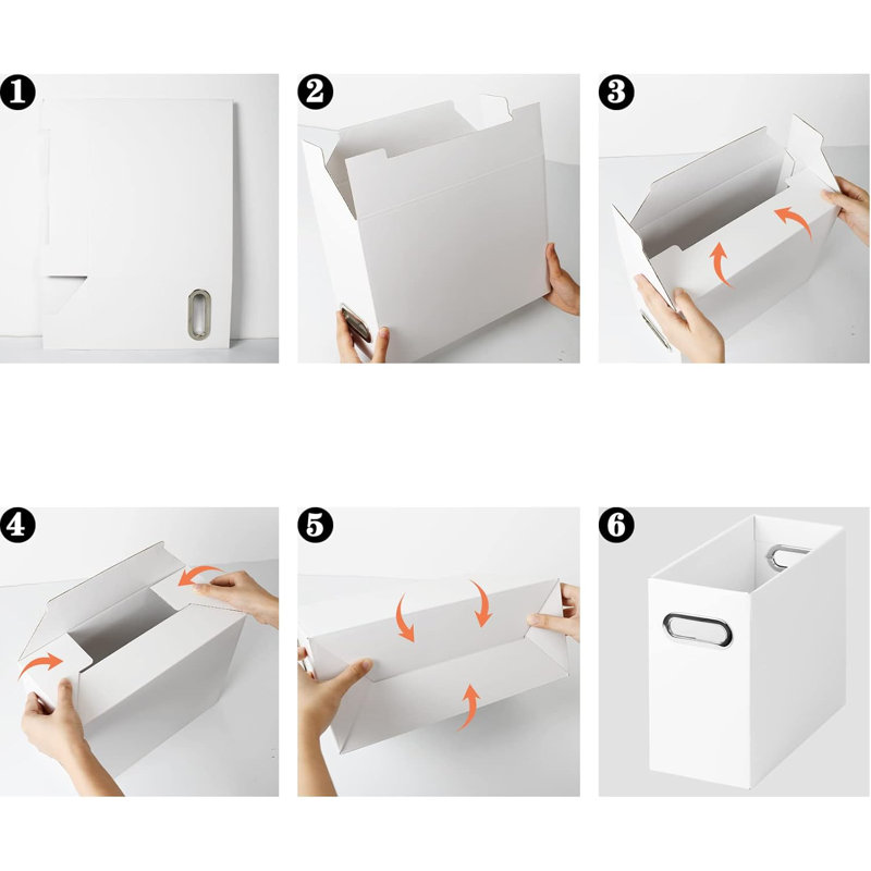 File Organizer, Cardboard File Box for Letter Size Hanging File Folder Storage