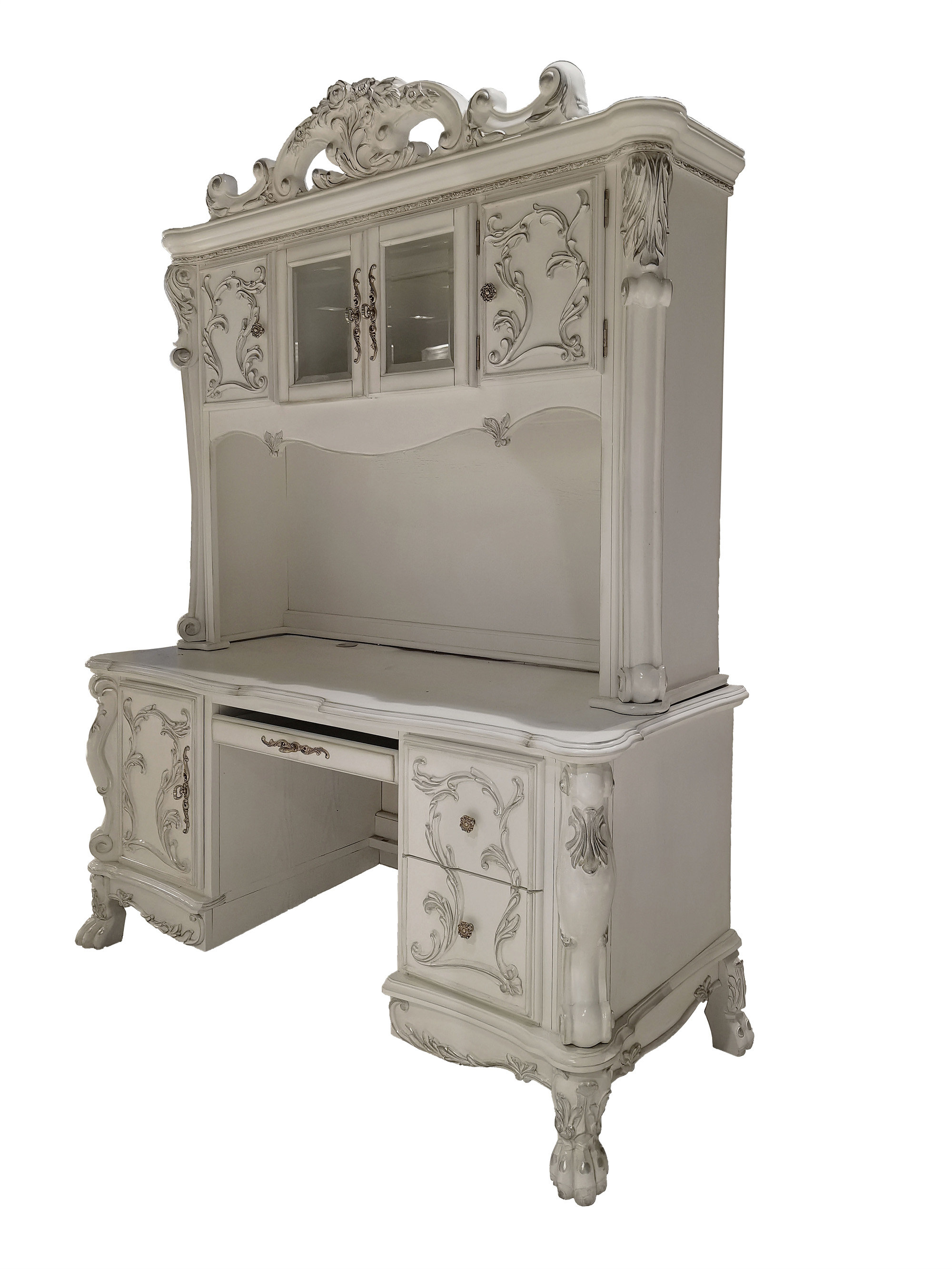 17 Stories Dresden Bone Finish Computer Desk & Hutch (Not Including ...