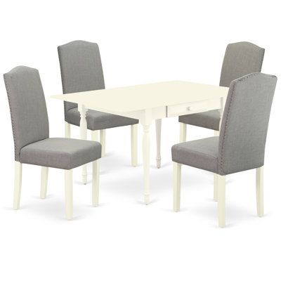 Bohanan Drop Leaf Rubberwood Solid Wood Dining Set by Ophelia & Co.
