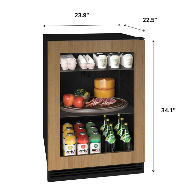 U-Line 24'' W Built-In Mini Fridge, Brown