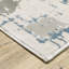 Tapis 3 pi x 5 pi gris, bleu, brun, ivoire et bleu foncé résistant aux taches