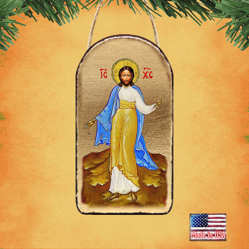 Inspirational Icon 5'' Handmade Wood Shatterproof Photo Ornament