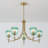 Aurora 5 - Light Dimmable Gradient Green Clear Glass Globe Chandelier