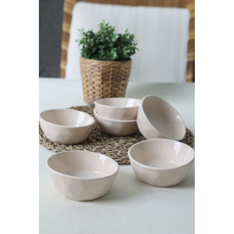 Latitude Run Anleigh 100% CERAMIC STONEWARE Salad Bowl, Cream