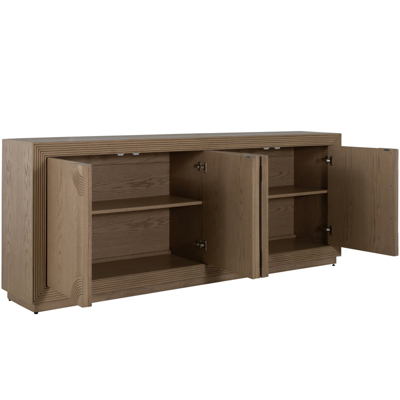 Areo Sideboard - Black, 34.25" H x 86" W x 16" D, Brown