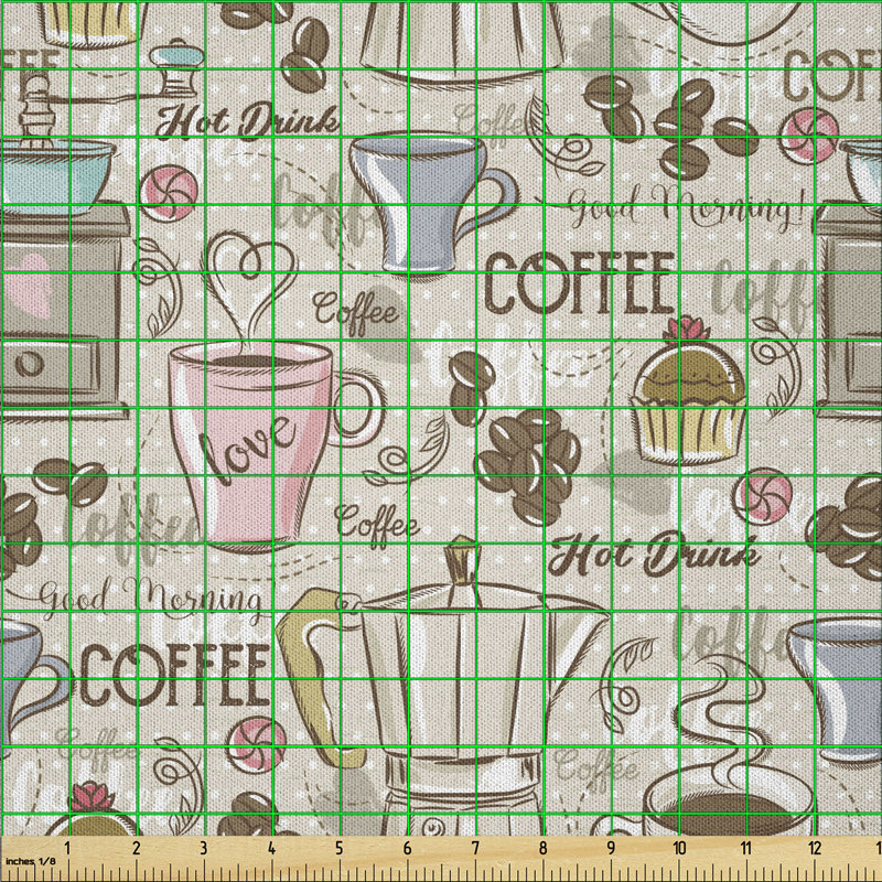 Daylia Espresso Machine Cupcakes Beans Multi-purpose Fabric