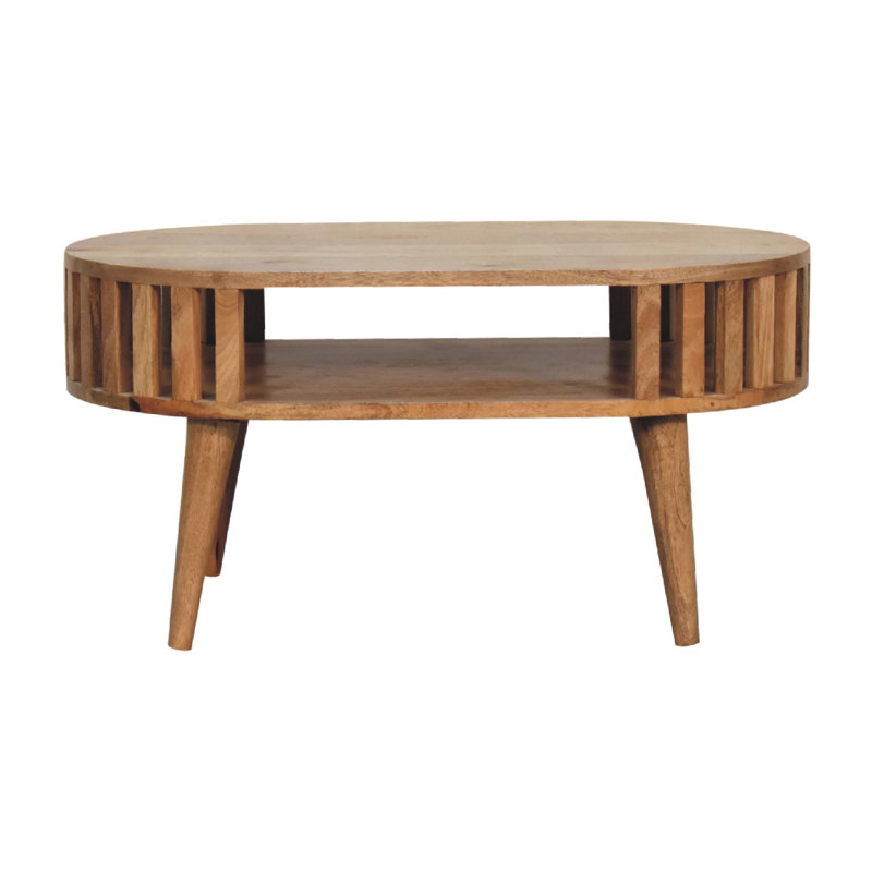 Kishan Solid Wood Lift Top Sled Coffee Table, Oak