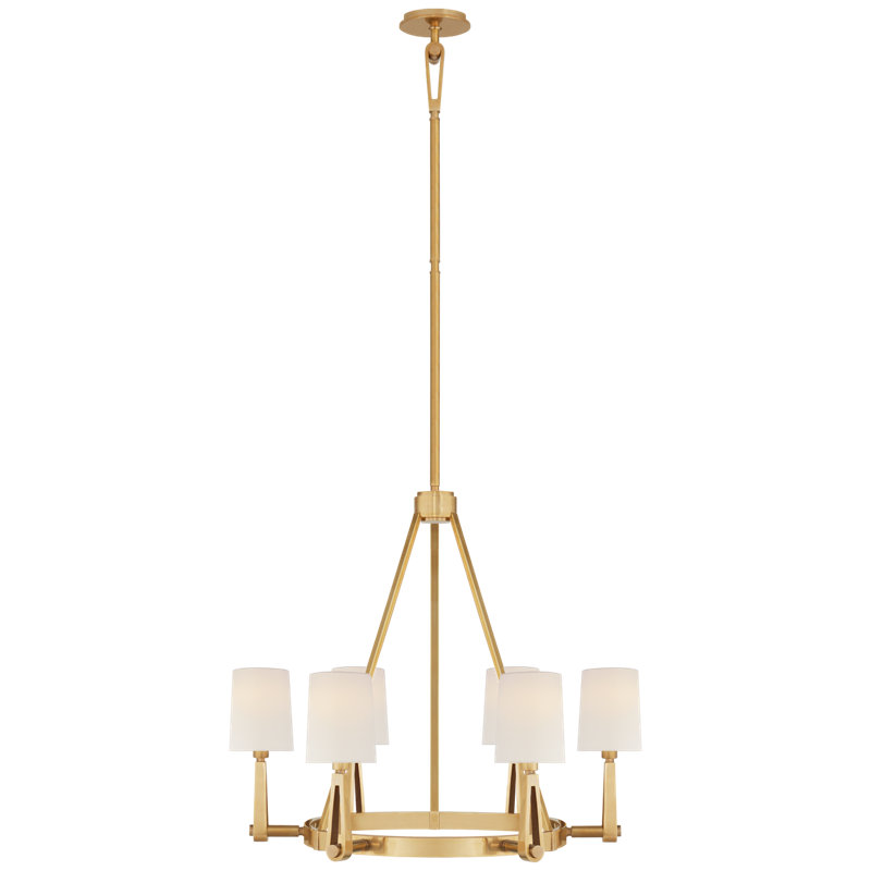 Alpha 6 - Light Chandelier, Hand-Rubbed Antique Brass