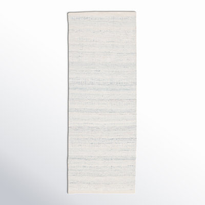 Tapis d'intérieur / extérieur bleu clair / ivoire tissé à la main Finian