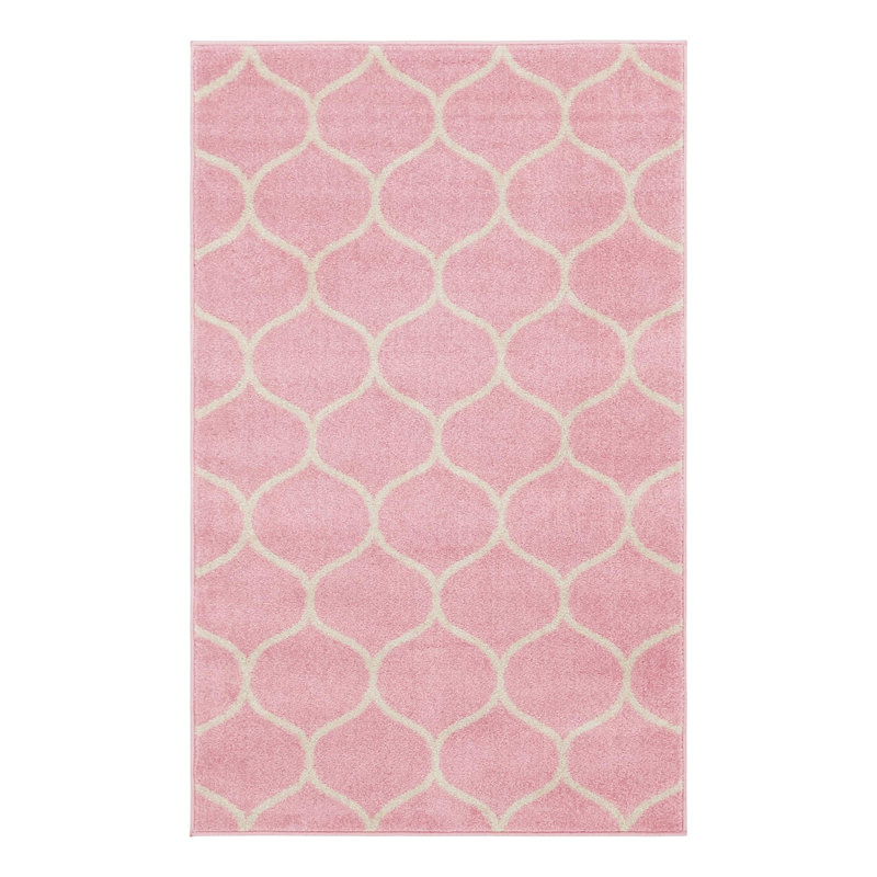 Tapis géométrique Llanet, Rectangle 2 pi x 3 pi 1 po, Rose