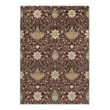 Hand Knotted Wool Floral Area Rug in Leafy Arbour Green