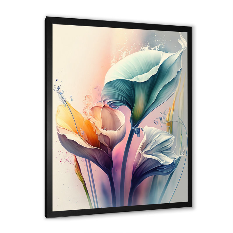 «Colorful Cally Lilies II», reproduction sur toile, Toile encadrée noire à coins fermés, H 20 po x l 12 po x P 1 po