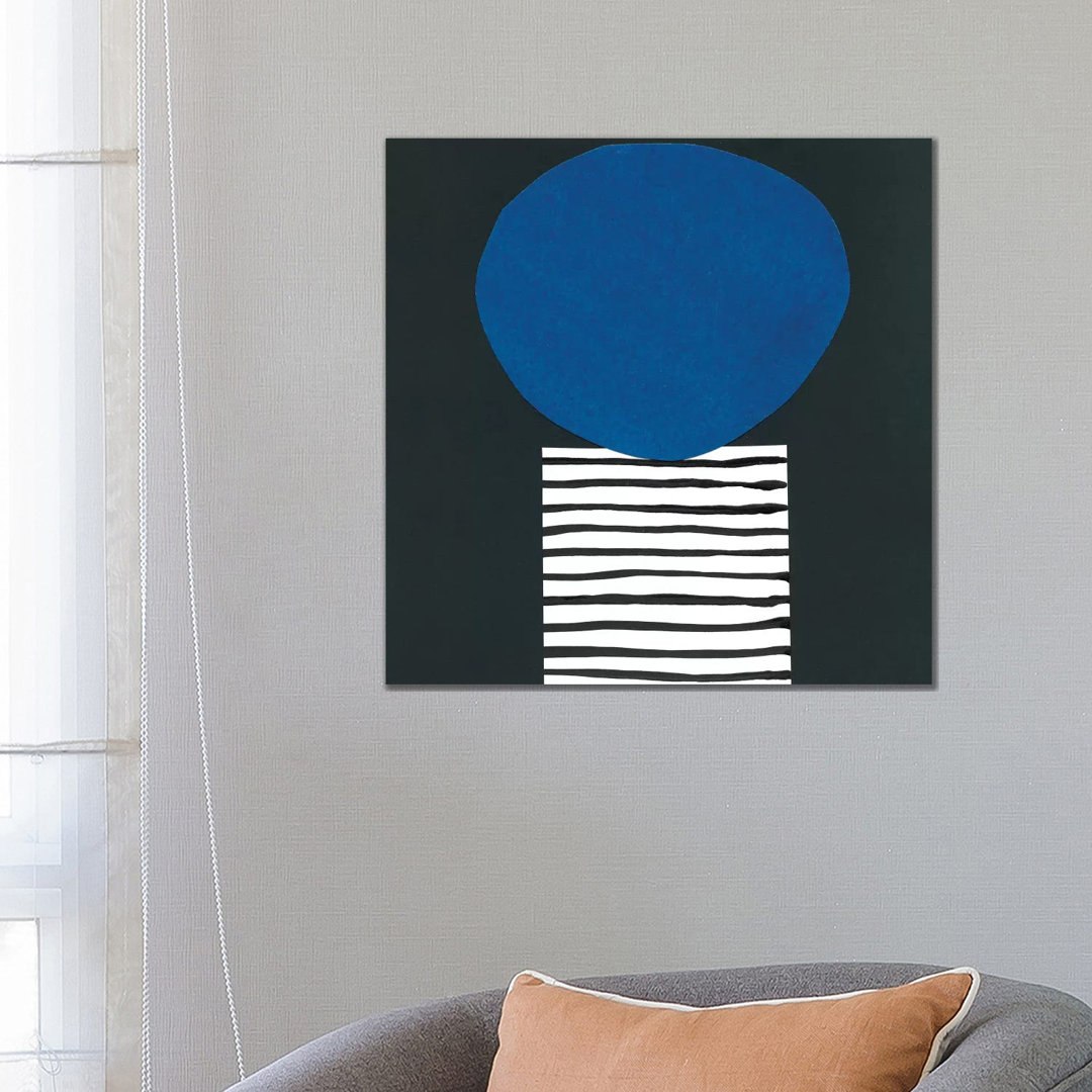 Memphis In Blue V von Renée Stramel - Galerie-verpackte Leinwand Giclée auf Leinwand