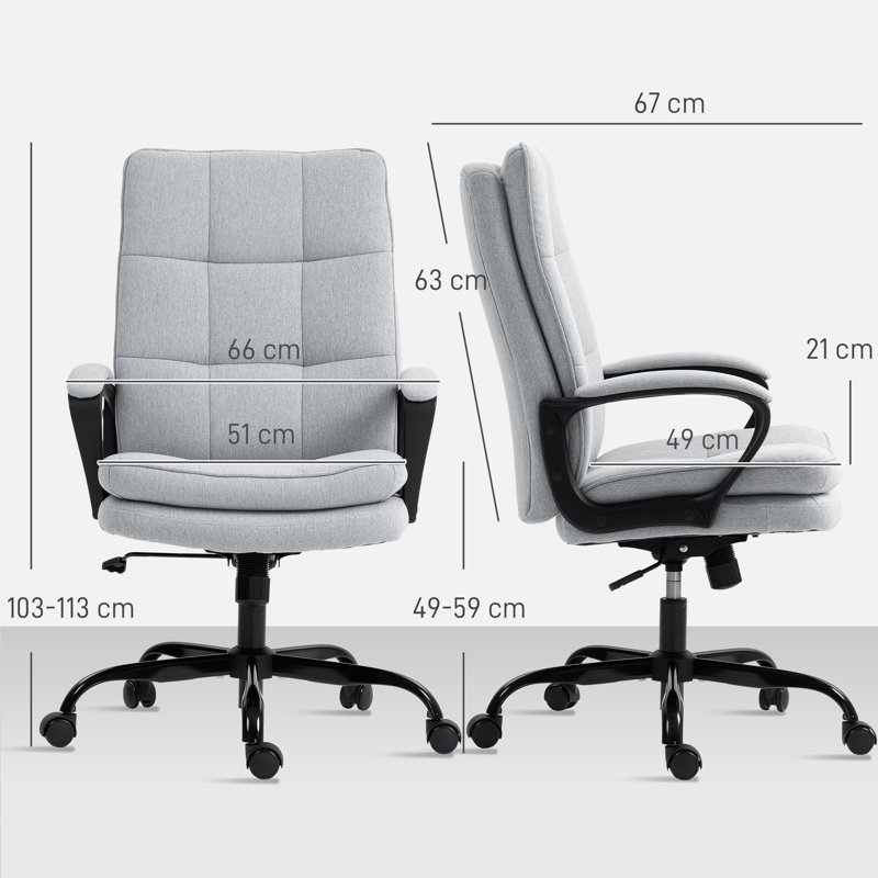 Linen Office Chair, Grey