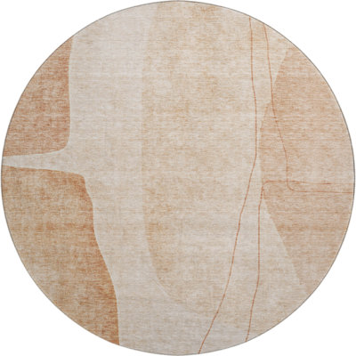 Premium Machine Washable Prisco Terracotta Rug