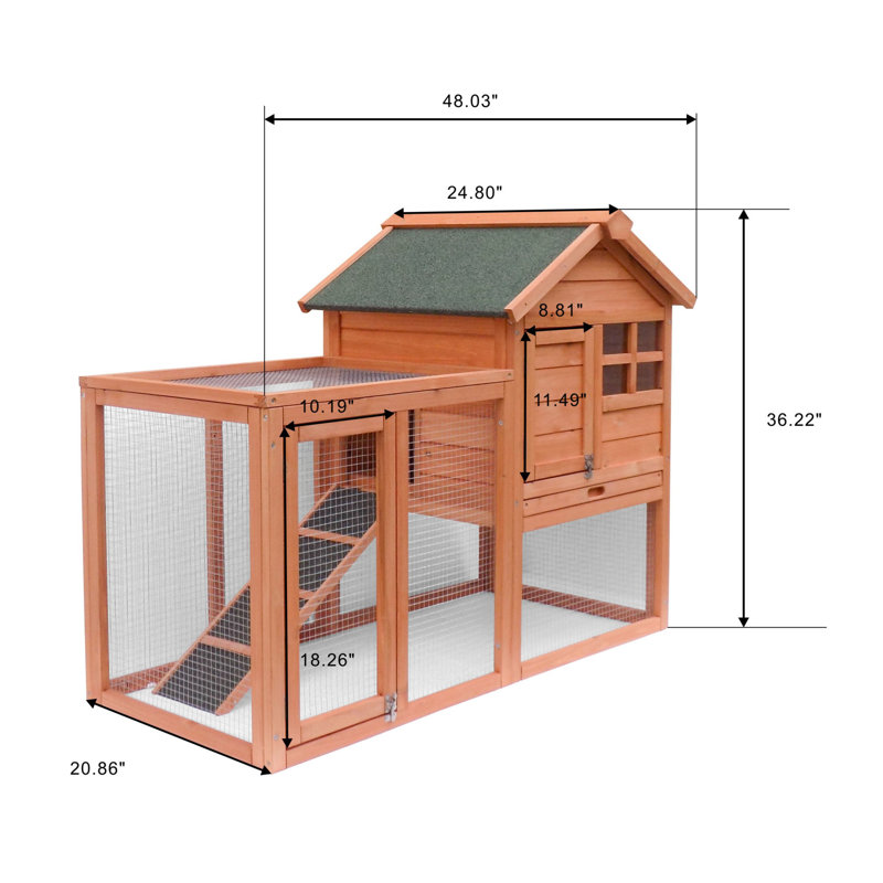 Eriyah 8.27 Safe Square Feet Chicken Coop,Weatherproof Wooden Rabbit House with Chicken Run For Up To 8 Chickens,Easy to Clean