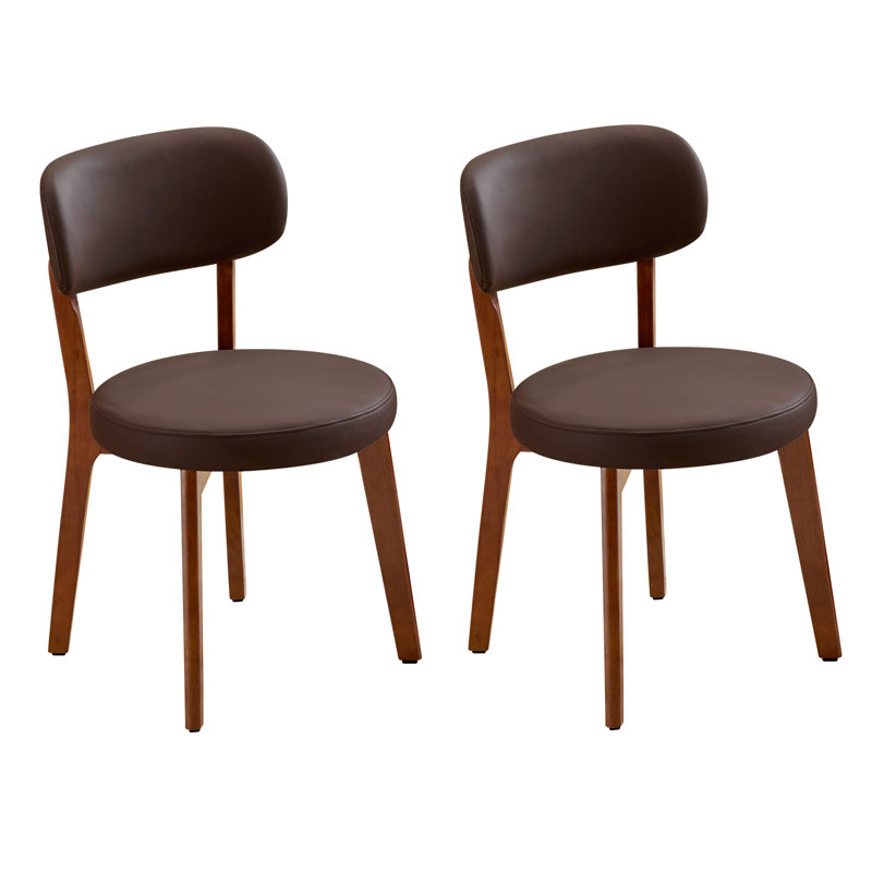 Chaise d'appoint de cuisine rembourrée Mid-Century, Brun