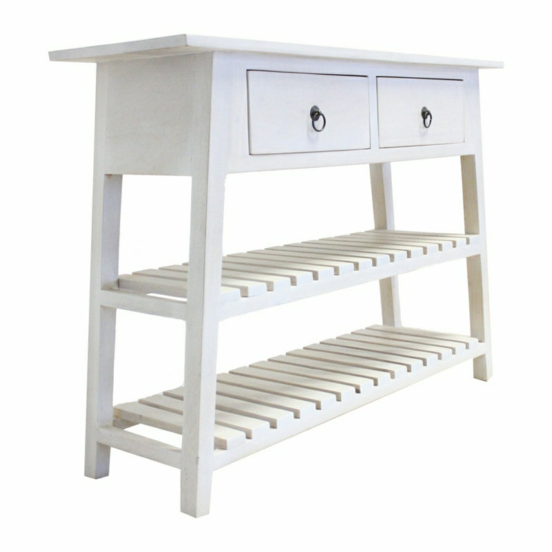 Console de salon élégante en bois d'acajou avec rangement élégant