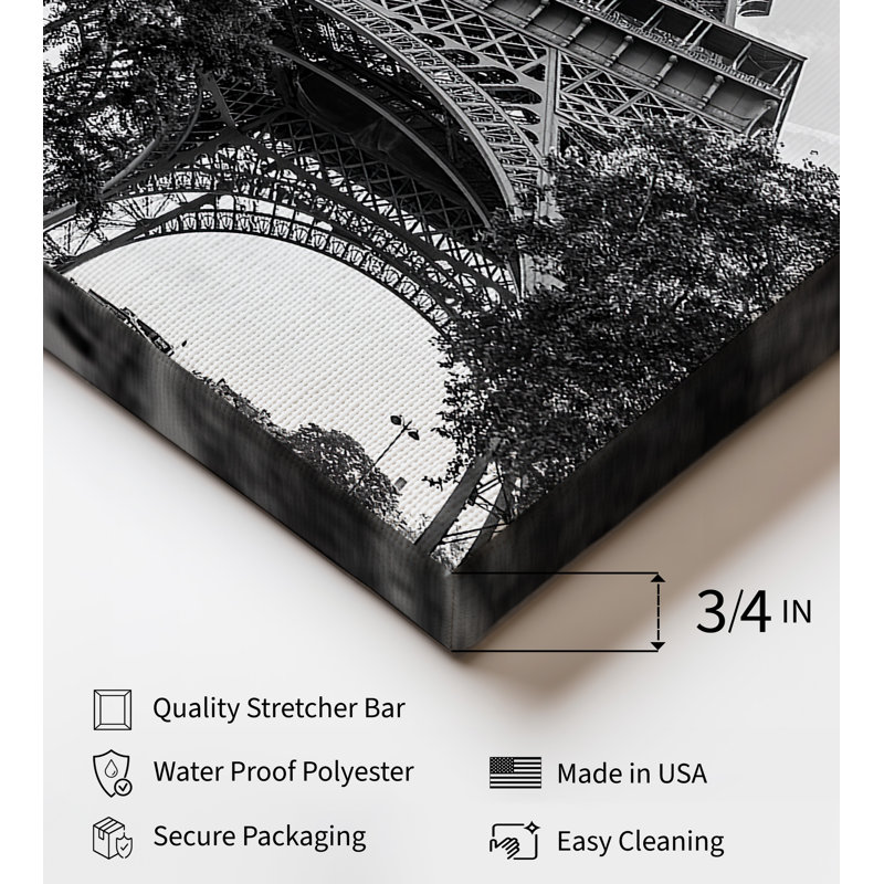 Tour Eiffel No1, Sans cadre, Canevas, H 11 po x l 14 po